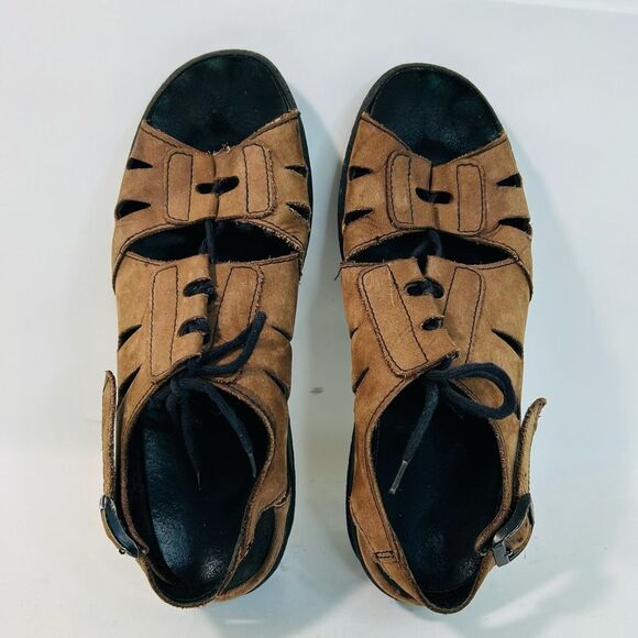 Birkenstock Tatami Womens Leather Slingback Buckle Lace Up Sandals Brown Sz 7 - Picture 4 of 9